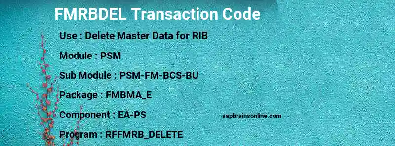 SAP FMRBDEL transaction code