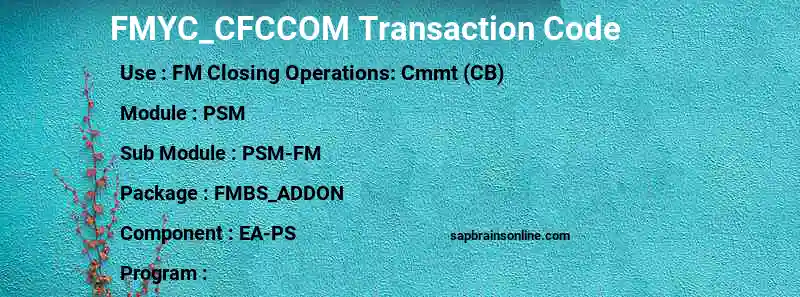 SAP FMYC_CFCCOM transaction code