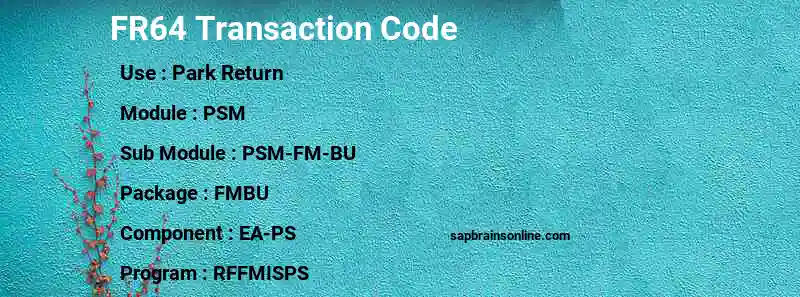 SAP FR64 transaction code