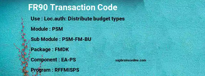 SAP FR90 transaction code