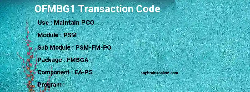 SAP OFMBG1 transaction code