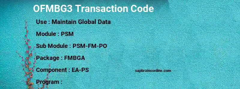 SAP OFMBG3 transaction code
