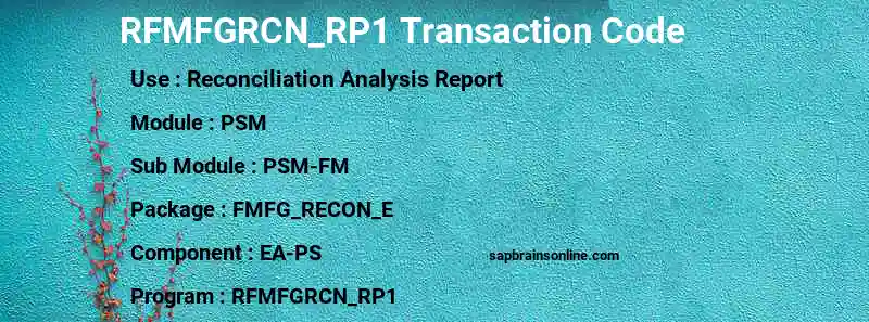 SAP RFMFGRCN_RP1 transaction code