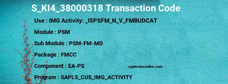 SAP S_KI4_38000318 transaction code