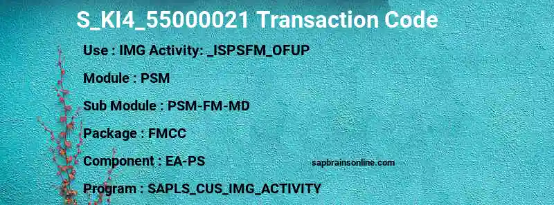 SAP S_KI4_55000021 transaction code