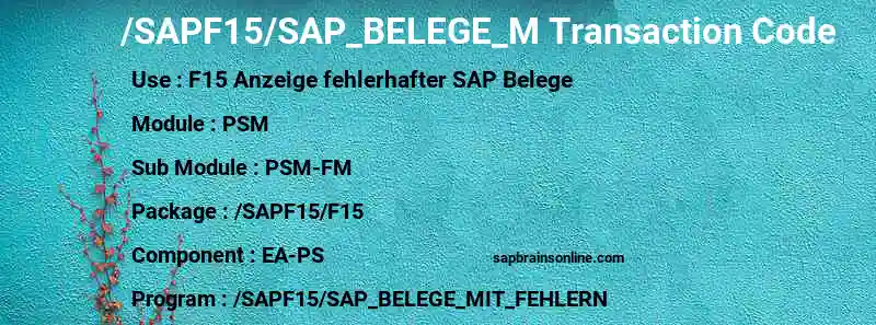 SAP /SAPF15/SAP_BELEGE_M transaction code