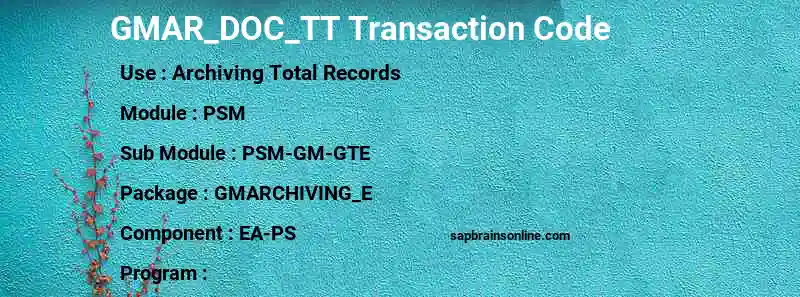 SAP GMAR_DOC_TT transaction code