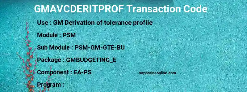 SAP GMAVCDERITPROF transaction code