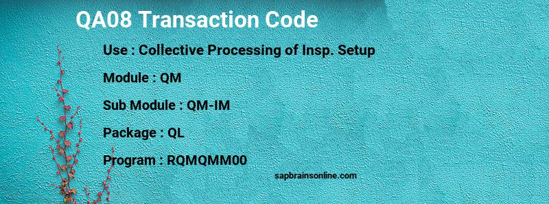 SAP QA08 transaction code