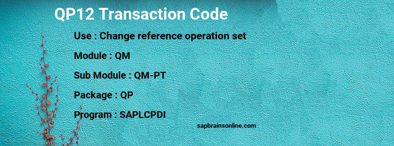 SAP QP12 transaction code