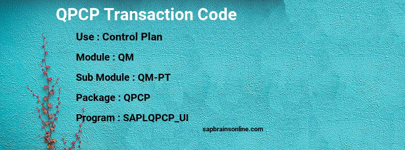 SAP QPCP transaction code