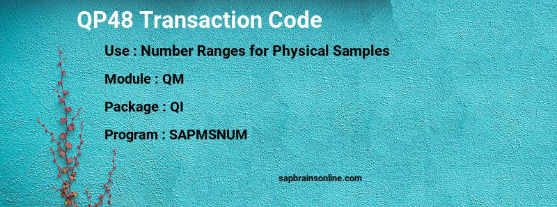 SAP QP48 transaction code