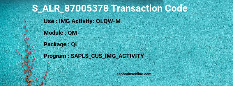 SAP S_ALR_87005378 transaction code