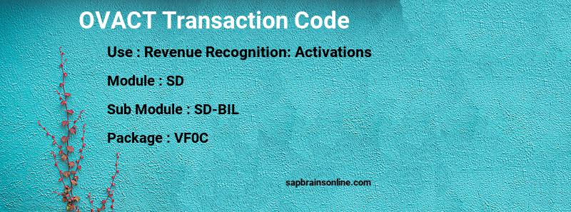SAP OVACT transaction code