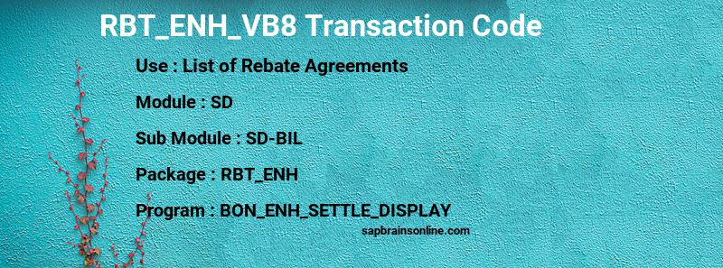 SAP RBT_ENH_VB8 transaction code