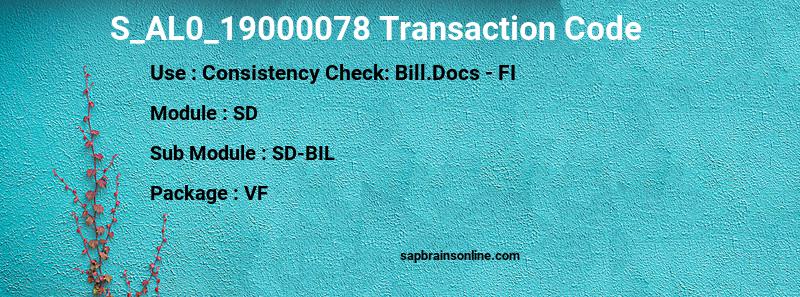 SAP S_AL0_19000078 transaction code