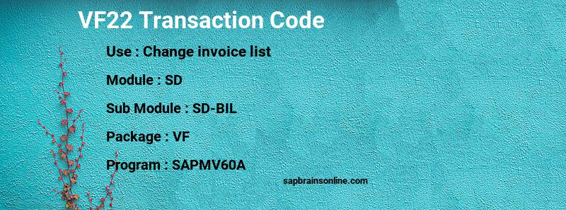 SAP VF22 transaction code