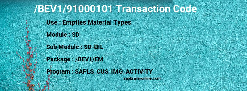 SAP /BEV1/91000101 transaction code