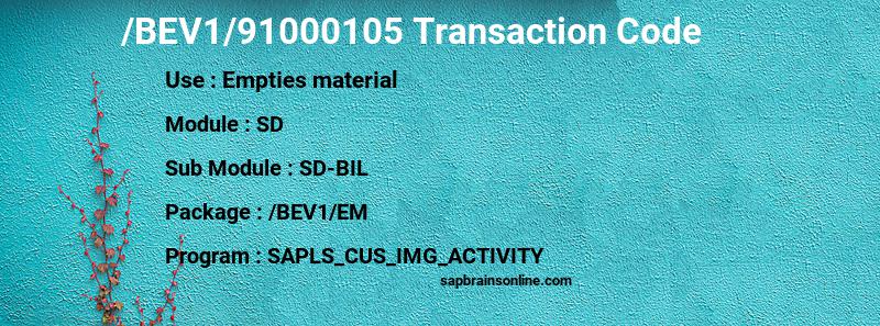 SAP /BEV1/91000105 transaction code
