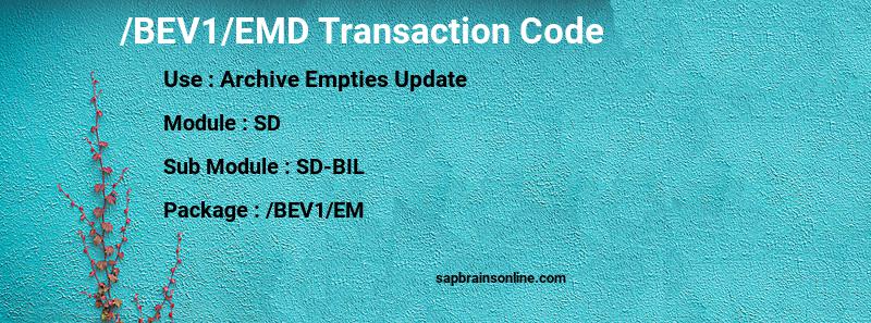 SAP /BEV1/EMD transaction code