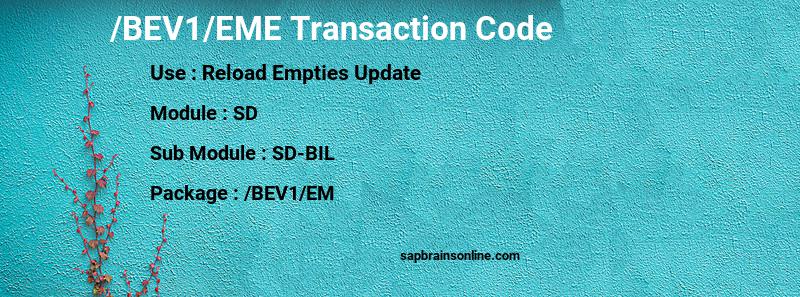 SAP /BEV1/EME transaction code