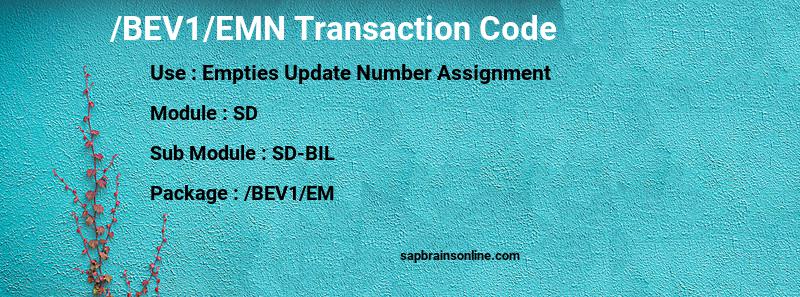 SAP /BEV1/EMN transaction code