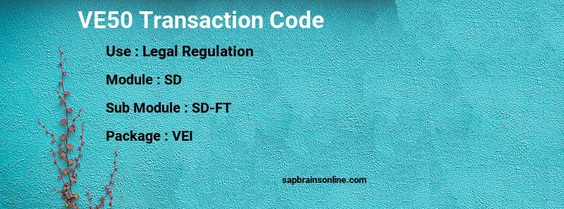 SAP VE50 transaction code