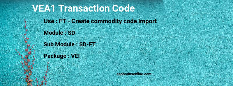 SAP VEA1 transaction code