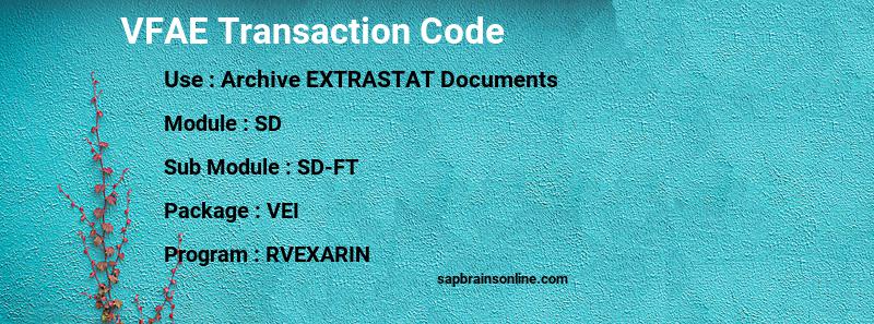 SAP VFAE transaction code