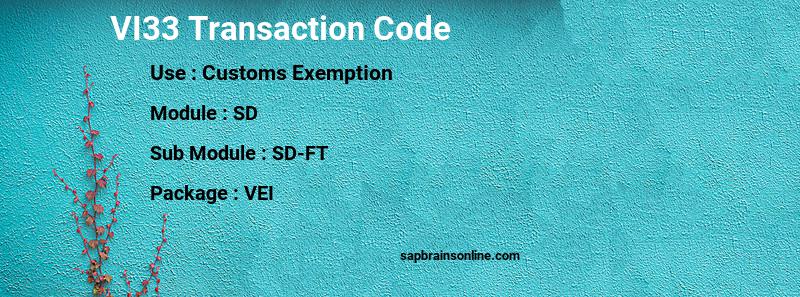 SAP VI33 transaction code