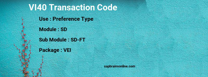 SAP VI40 transaction code