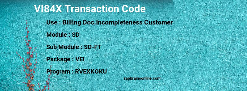 SAP VI84X transaction code