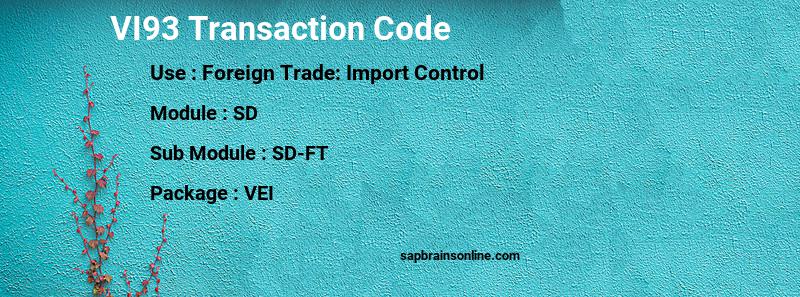 SAP VI93 transaction code