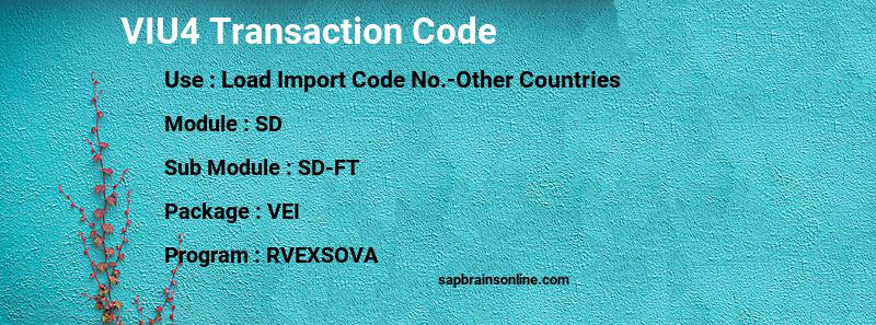 SAP VIU4 transaction code