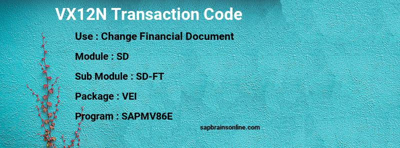 SAP VX12N transaction code