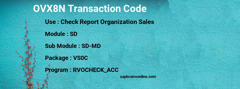 SAP OVX8N transaction code