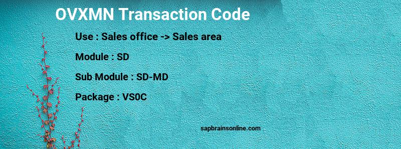 SAP OVXMN transaction code