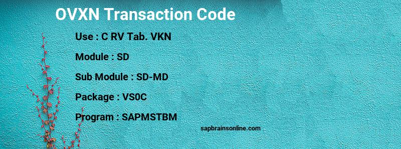 SAP OVXN transaction code