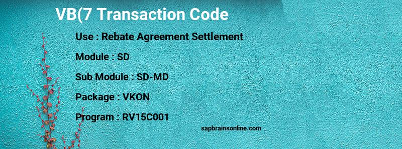 SAP VB(7 transaction code