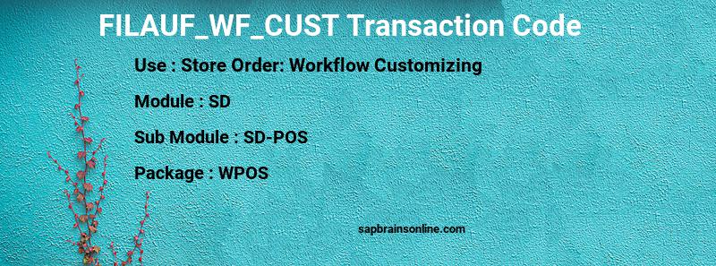 SAP FILAUF_WF_CUST transaction code