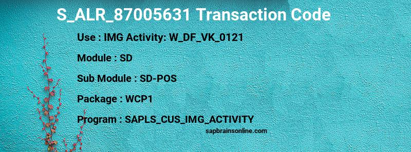 SAP S_ALR_87005631 transaction code