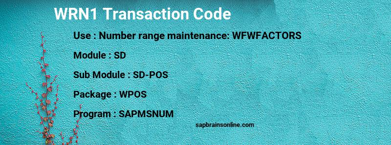 SAP WRN1 transaction code