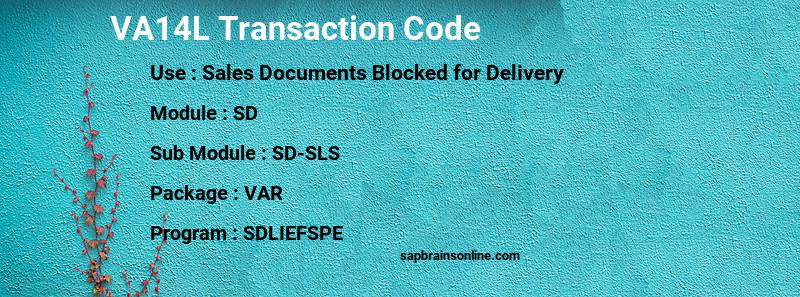 SAP VA14L transaction code