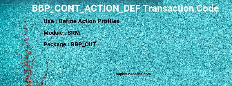SAP BBP_CONT_ACTION_DEF transaction code