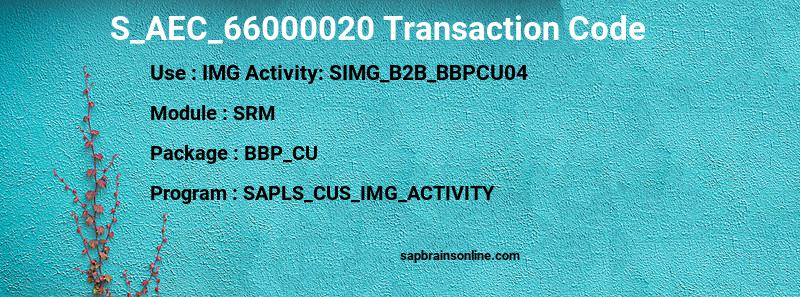 SAP S_AEC_66000020 transaction code