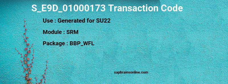 SAP S_E9D_01000173 transaction code