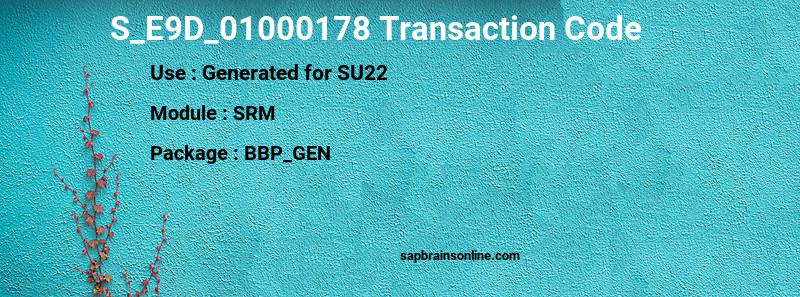 SAP S_E9D_01000178 transaction code