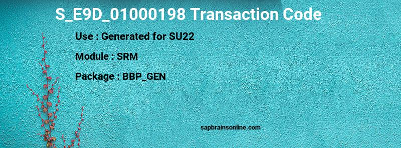 SAP S_E9D_01000198 transaction code