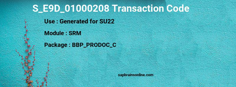 SAP S_E9D_01000208 transaction code