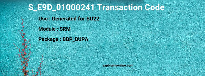 SAP S_E9D_01000241 transaction code